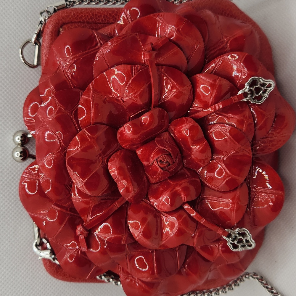 Brighton Rosalie Red Floral Chain Bag - Picture 5 of 11